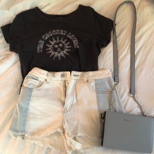 Blue and White Mom Shorts from Pacsun